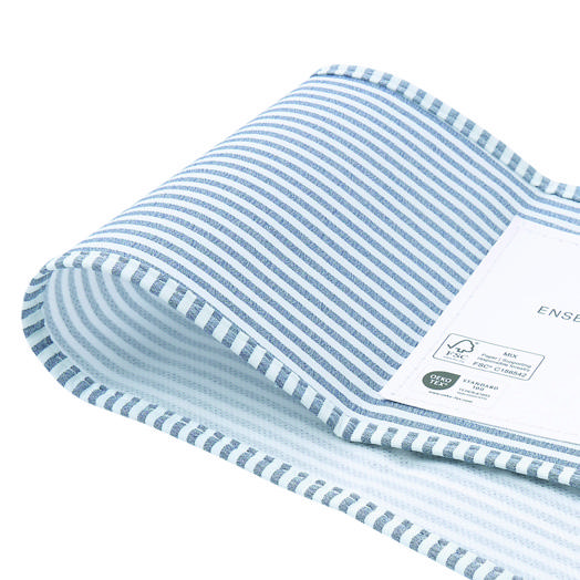 Close product detail showing textile construction and product label